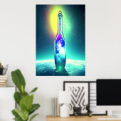 sterrenstelsel in een fles | AI Art Poster (Thuiskantoor)