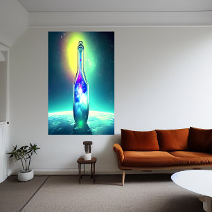 sterrenstelsel in een fles   AI Art Poster