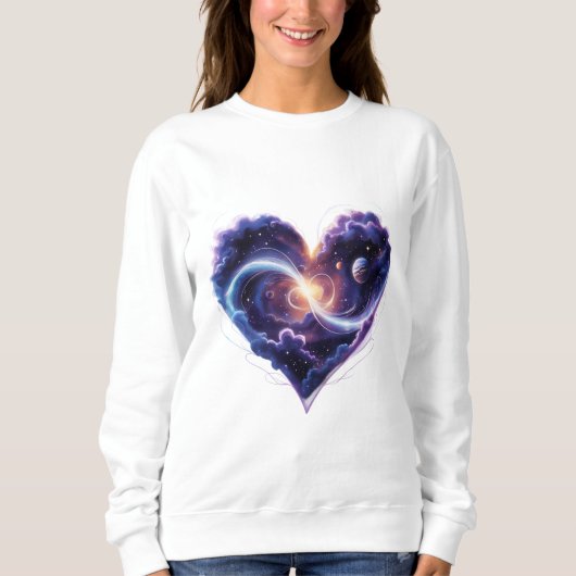 Sterrenstelsel in een hart; 🌌💜 Kosmische liefde  Trui (Voorkant)
