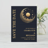 Sterrenstelsel Maan Sterren Hemels Huwelijk Save The Date (Staand voorkant)