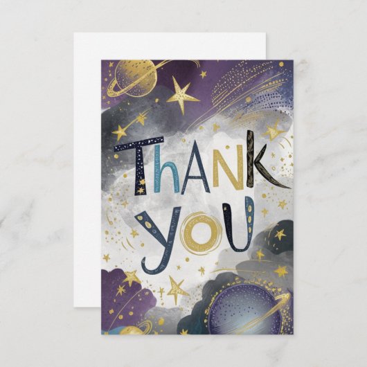 sterrenstelsel-meteoriet bedankkaart (Voorkant / Achterkant)