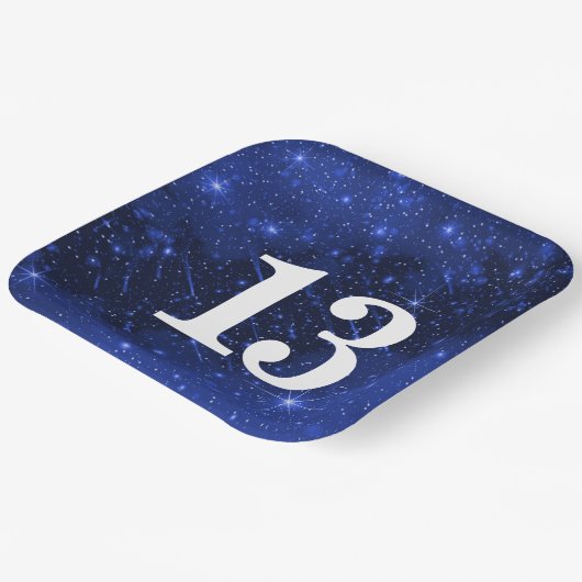 Sterrenstelsel voor 13e verjaardag papieren bordje (Gebogen)