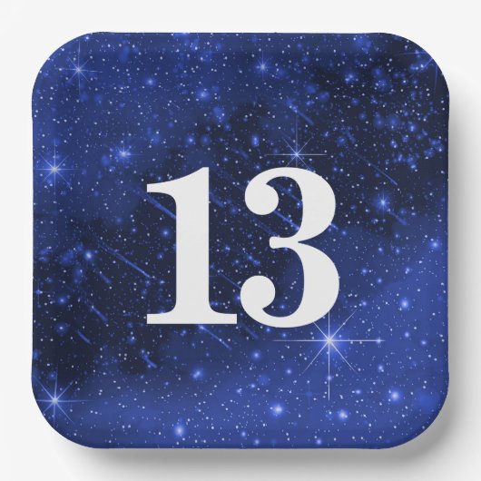 Sterrenstelsel voor 13e verjaardag papieren bordje (Voorkant)