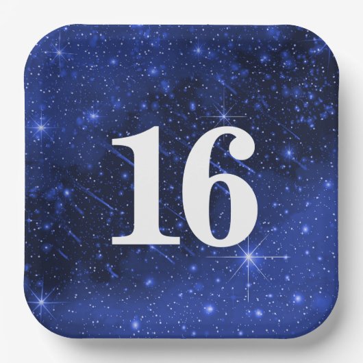 Sterrenstelsel voor 16e verjaardag papieren bordje (Voorkant)