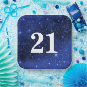 Sterrenstelsel voor 21e verjaardag papieren bordje (Feest)