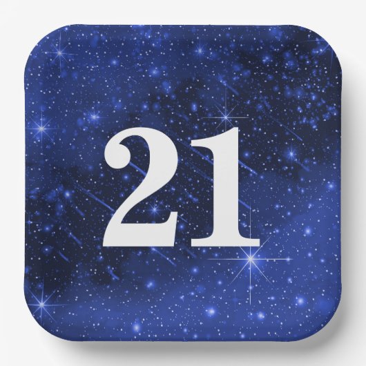 Sterrenstelsel voor 21e verjaardag papieren bordje (Voorkant)