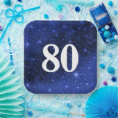 Sterrenstelsel voor de 80e verjaardag papieren bordje (Feest)