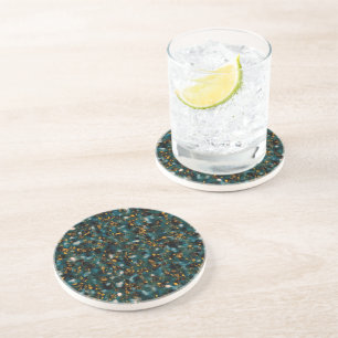 Sterrenstelsels Zwart Blauw & Goud Zandsteen Onderzetter