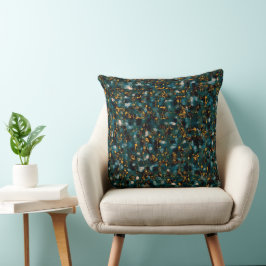 Sterrenstelsels Zwart Blauw Koper Kussen