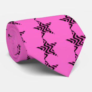 Sterrenster met obbbel-golven (roze/zwart) stropdas