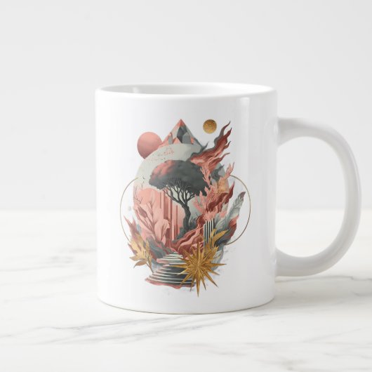 Sterrenstof bloeit over kosmische stappen grote koffiekop (Rechts)