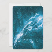 Sterrenstof Kosmische Blauwgroen Blauwe Bruiloft Kaart (Achterkant)