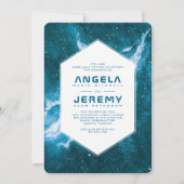 Sterrenstof Kosmische Blauwgroen Blauwe Bruiloft Kaart (Voorkant)