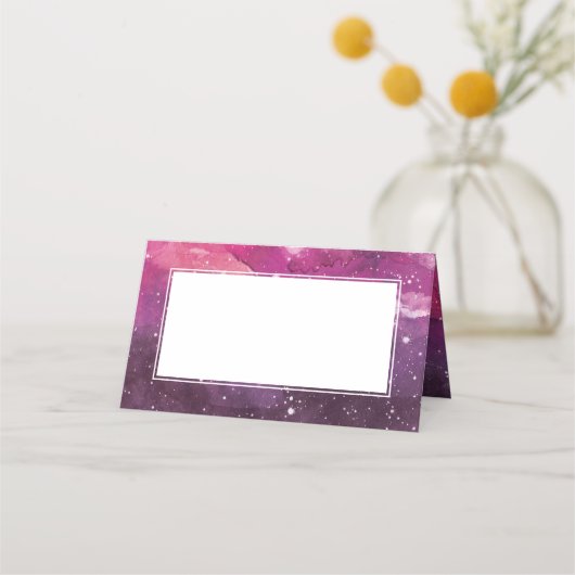 Sterrenstof Kosmische Roze Bruiloft Plaatskaartje (Achterkant)