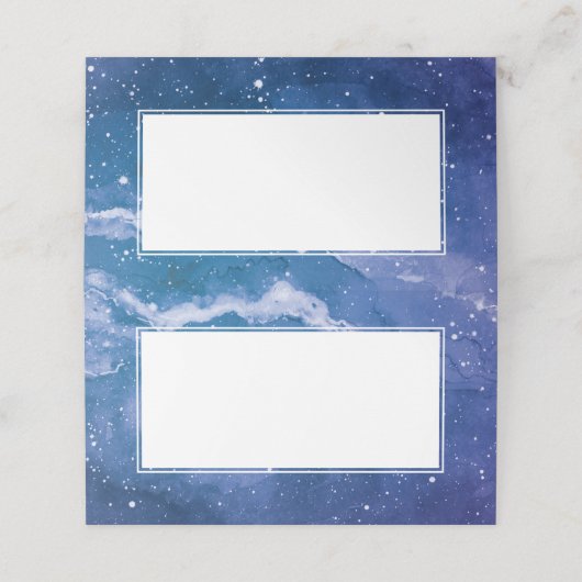 Sterrenstof Kosmische Violet Bruiloft Plaatskaartje (Buitenkant ongevouwen)