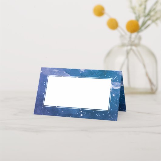 Sterrenstof Kosmische Violet Bruiloft Plaatskaartje (Achterkant)