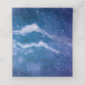 Sterrenstof Kosmische Violet Bruiloft Plaatskaartje (Binnenkant ongevouwen)