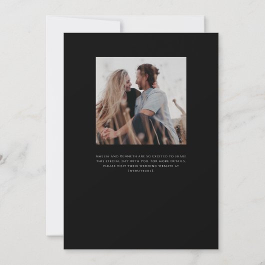 Sterrenstof Monogram Trouwuitnodigingen Kaart (Achterkant)