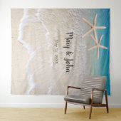 Sterrenstrand Trouwfoto Achtergrond Wandkleed (In Situ (horizontaal))