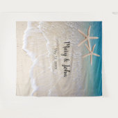 Sterrenstrand Trouwfoto Achtergrond Wandkleed (Voorkant (horizontaal))