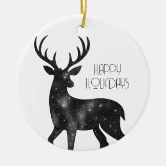 Sterrente Silhouet Prettig Kerstfeest Keramisch Ornament