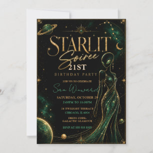 Sterrenverlichte Soiree 21e Verjaardagsfeest Kaart