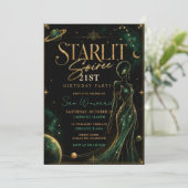 Sterrenverlichte Soiree 21e Verjaardagsfeest Kaart (Staand voorkant)
