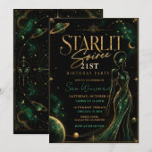 Sterrenverlichte Soiree 21e Verjaardagsfeest Kaart (Voorkant / Achterkant)