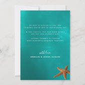 Sterrenvis aqua blauw strand trouwfoto bedankkaart (Achterkant)