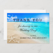 Sterrenvis Bestemming Strand Bruiloft Dank Je Kaar Bedankkaart (Voorkant / Achterkant)