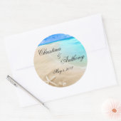 Sterrenvis Bestemming Strand Bruiloft Favorieten L Ronde Sticker (Envelop)