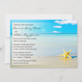 Sterrenvis Bestemming Strand Trouw Uitnodiging (Achterkant)