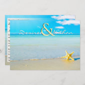 Sterrenvis Bestemming Strand Trouw Uitnodiging (Voorkant / Achterkant)