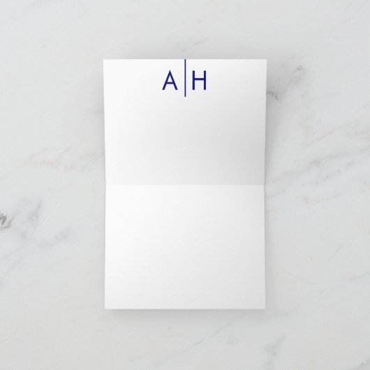 Sterrenvis bruiloft gevouwen dank u kaarten, marin bedankkaart (Binnen)