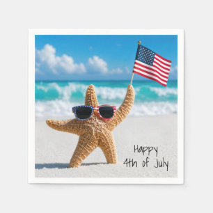 Sterrenvis die op 4 juli de Amerikaanse vlag zwaai Servet