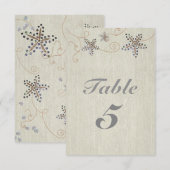STERRENVIS ELEGANTE Strandfeest Tafel Nummerkaart Kaart (Voorkant / Achterkant)
