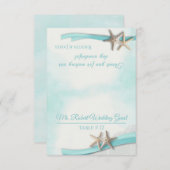 Sterrenvis lint en kant DIY zitplaats RSVP kaart (Voorkant / Achterkant)