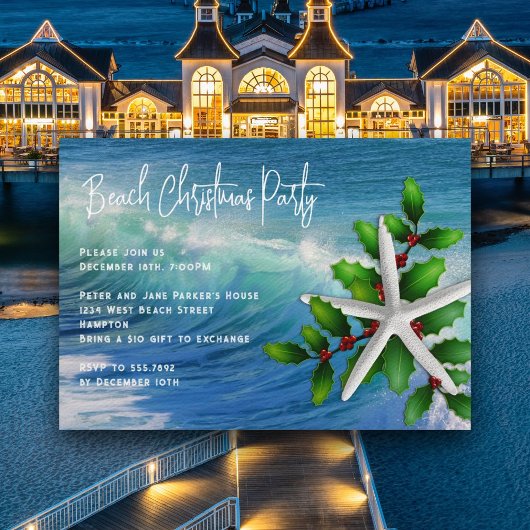 Sterrenvis Oceaan Kerstfeest Uitnodiging