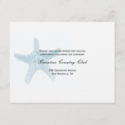 Sterrenvis Ontvangstkaart - Blauw Informatiekaartje (Voorkant)