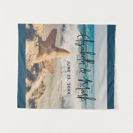 Sterrenvis op een zandstrand Foto Huwelijk Wandkleed (Voorkant (horizontaal))