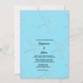 Sterrenvis Patroon Blauw Strand Bestemming Bruilof Kaart (Voorkant)