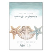 Sterrenvis Schelp Strand Bruiloft Plaatskaart Kaart (Voorkant)