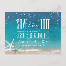 Sterrenvis Strand Bruiloft Save the Date Aankondigingskaart