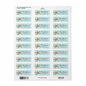 Sterrenvis Strand Retouradres Etiket (Full Sheet)