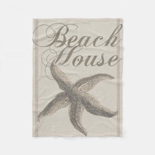 Sterrenvis Strandhuis Zeekust Kust Fleece Deken (Voorkant)