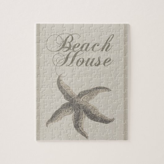 Sterrenvis Strandhuis Zeekust Kust Legpuzzel (Verticaal)