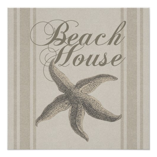 Sterrenvis Strandhuis Zeekust Kust Perfect Poster (Voorkant)