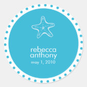 Sterrenvis trouwlabel ronde sticker (Voorkant)