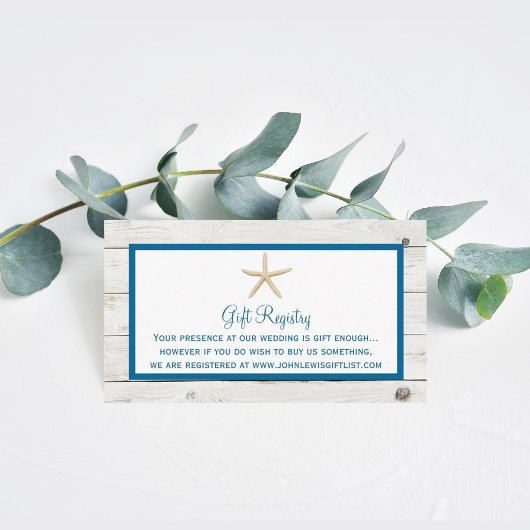 Sterrenvis Witgemaakte Houten Bruiloft Strandcolle Informatiekaartje