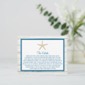 Sterrenvis Witgemaakte Houten Bruiloftcollectie St Informatiekaartje (Staand voorkant)